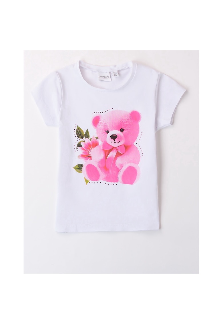 Tricou cu imprimeu ursulet pentru fete