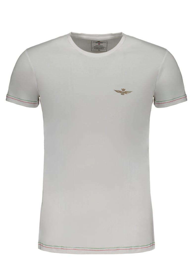 Aeronautica Militare Tricou barbati - 95% bumbac - 5% elastan - Alb - 2XL - SCOTI003J508