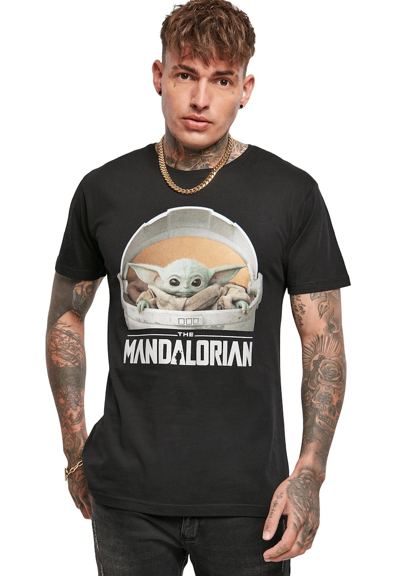 Tricou cu imprimeu si decolteu la baza gatului Tricou cu imprimeu si decolteu la baza gatului