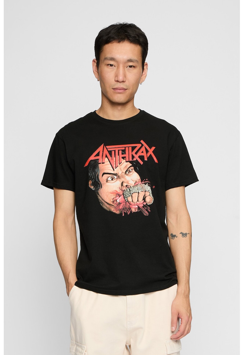 Tricou cu imprimeu si decolteu la baza gatului Tricou cu imprimeu si decolteu la baza gatului