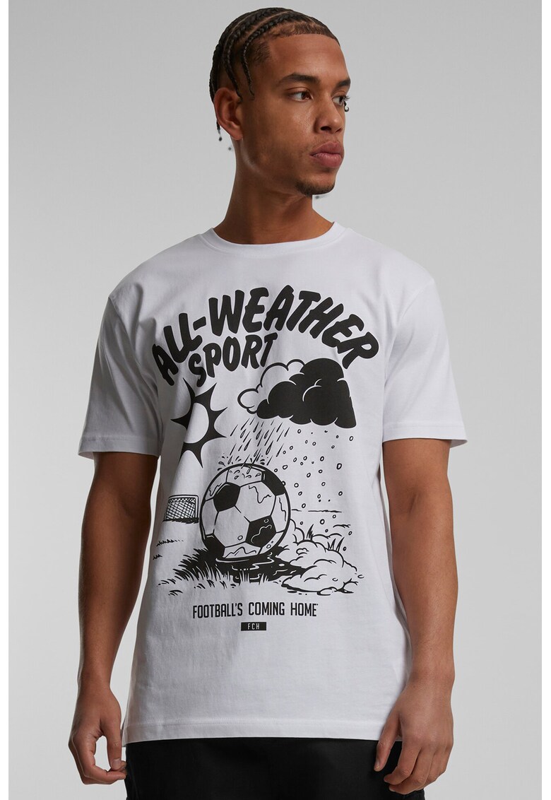 Tricou regular fit cu imprimeu - Negru/Alb optic