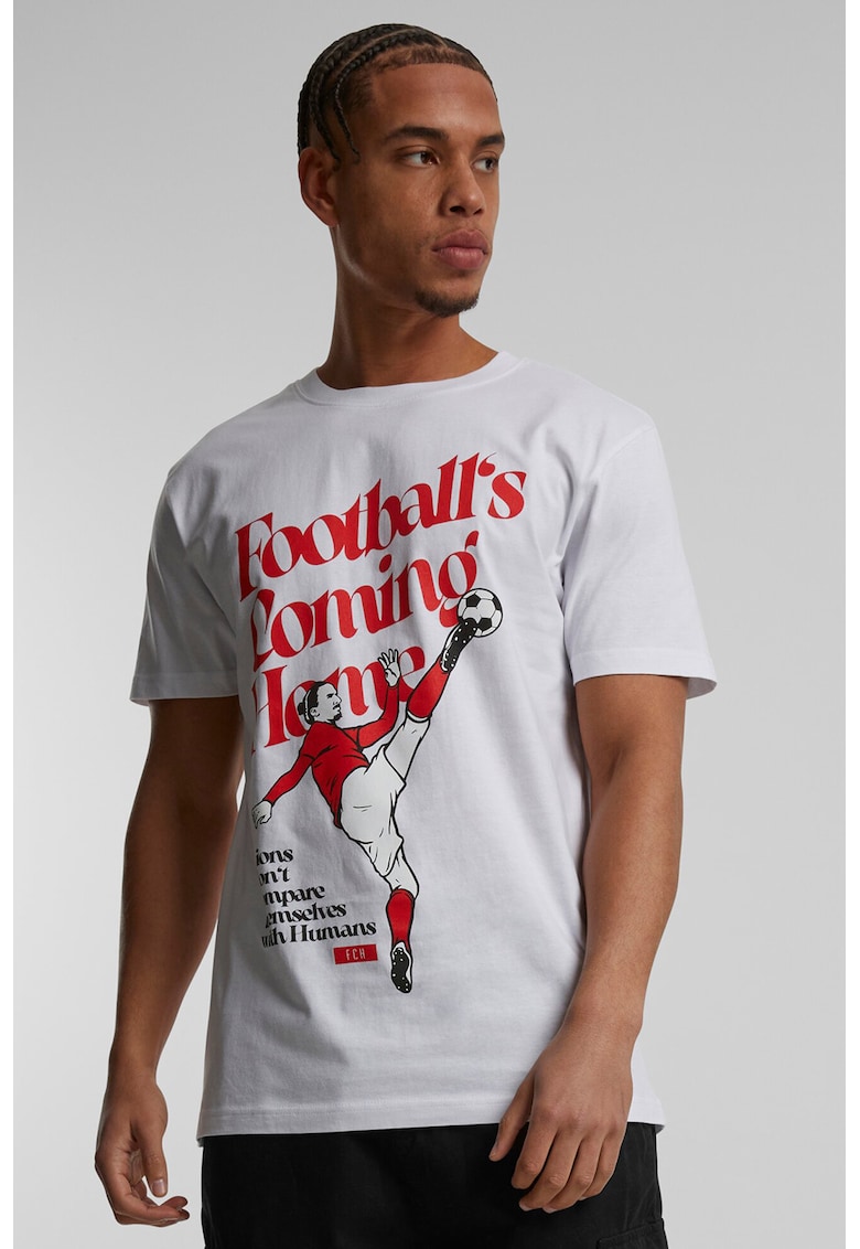 Tricou din bumbac cu imprimeu grafic - Alb/Rosu vermillion