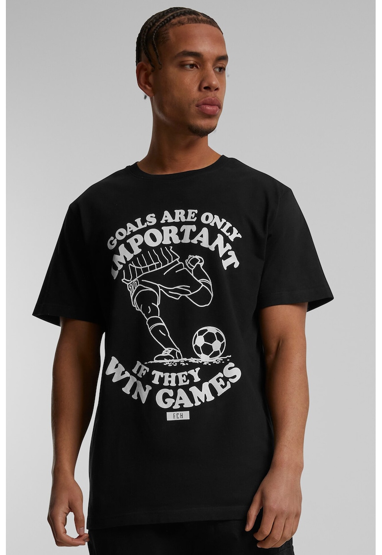 Tricou din bumbac cu imprimeu grafic - Alb/Negru