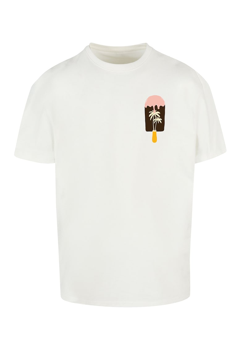 Tricou din bumbac cu decolteu la baza gatului Tricou din bumbac cu decolteu la baza gatului