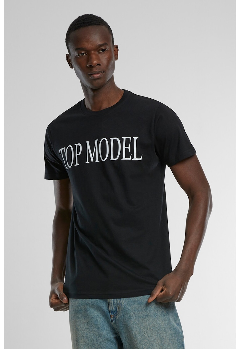 Tricou cu imprimeu text - Alb/Negru
