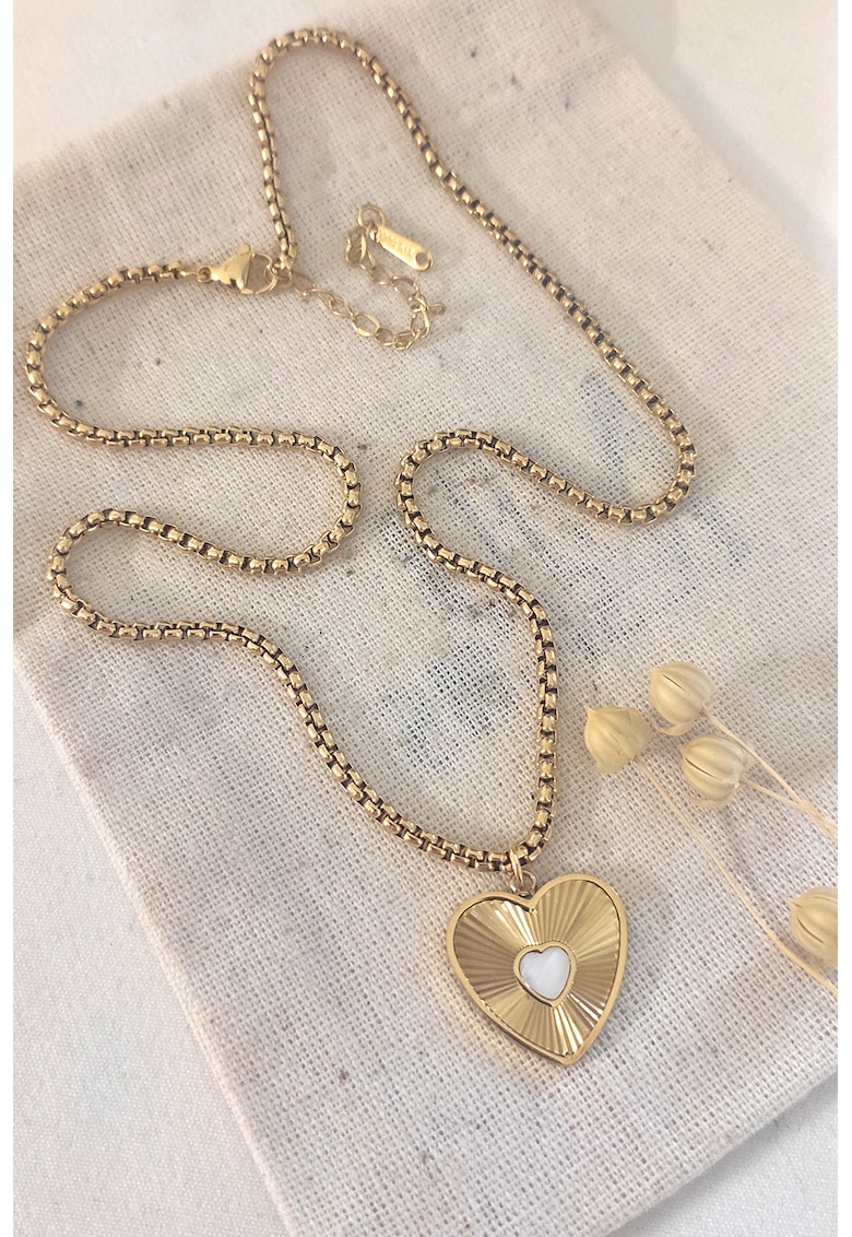 Colier de otel inoxidabil cu pandantiv inima