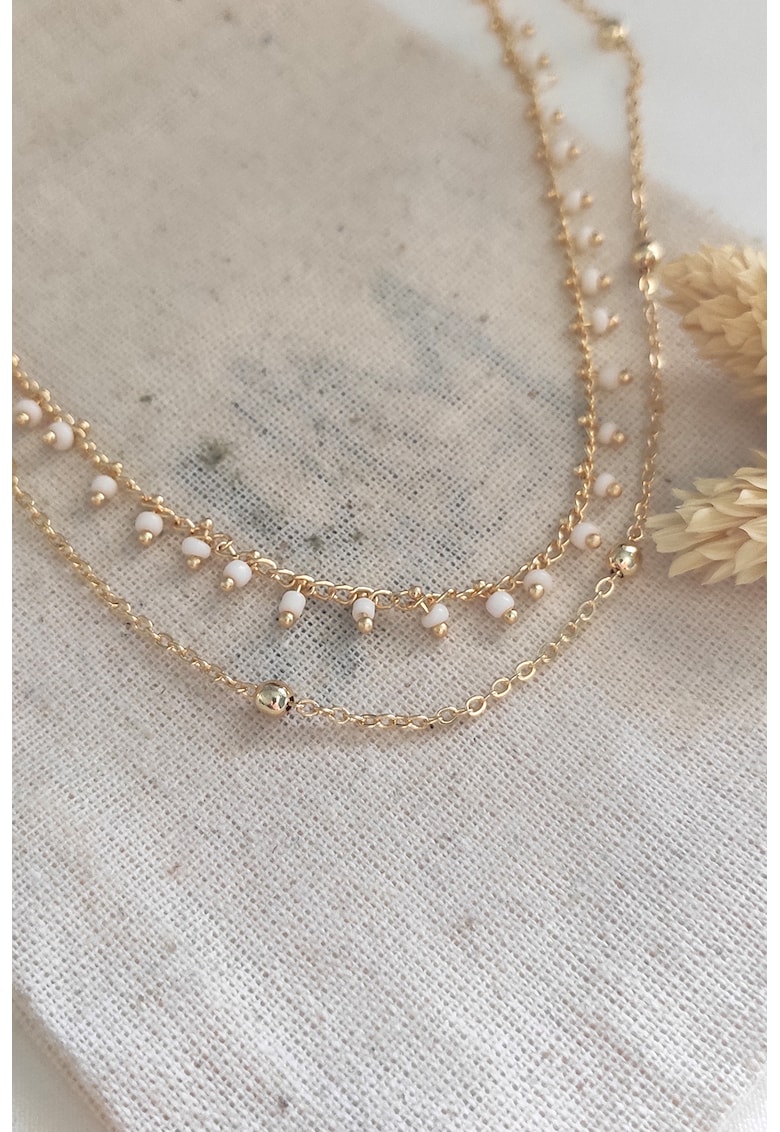 Set de colier din alama si bratara cu cristale - 2 piese