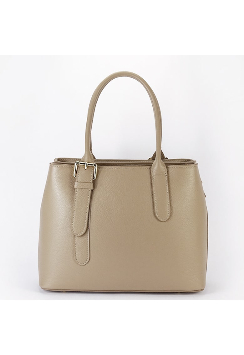 Geanta bej inchis de talie mare din piele naturala 1702 122 16892