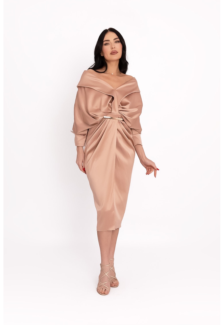 Rochie cu decolteu pe un umar si model drapat