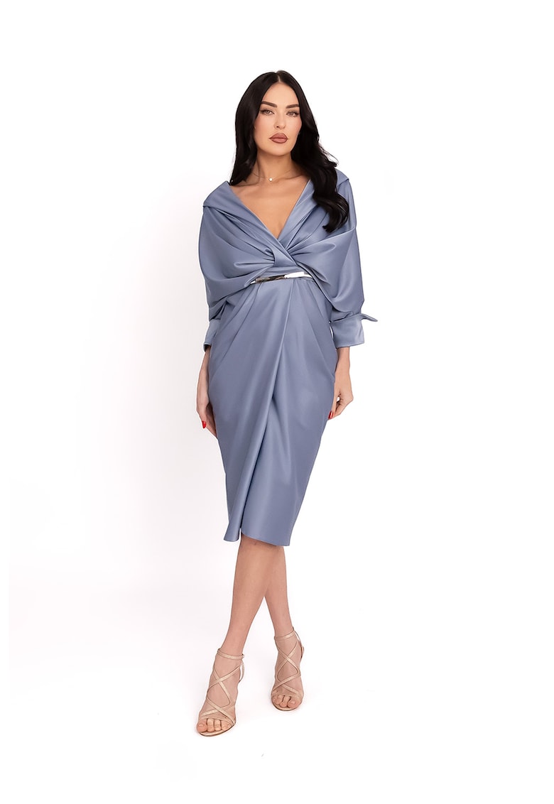 Rochie cu decolteu pe umeri si model drapat