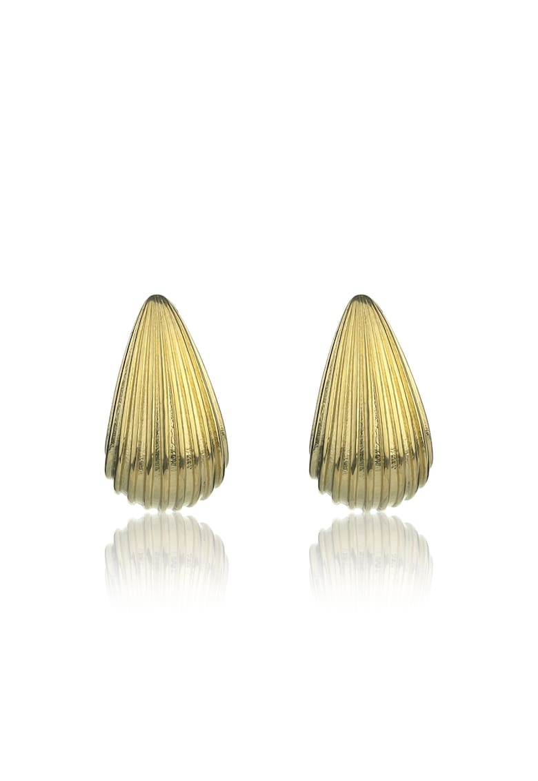 Cercei din otel inoxidabil placati cu aur de 18 K