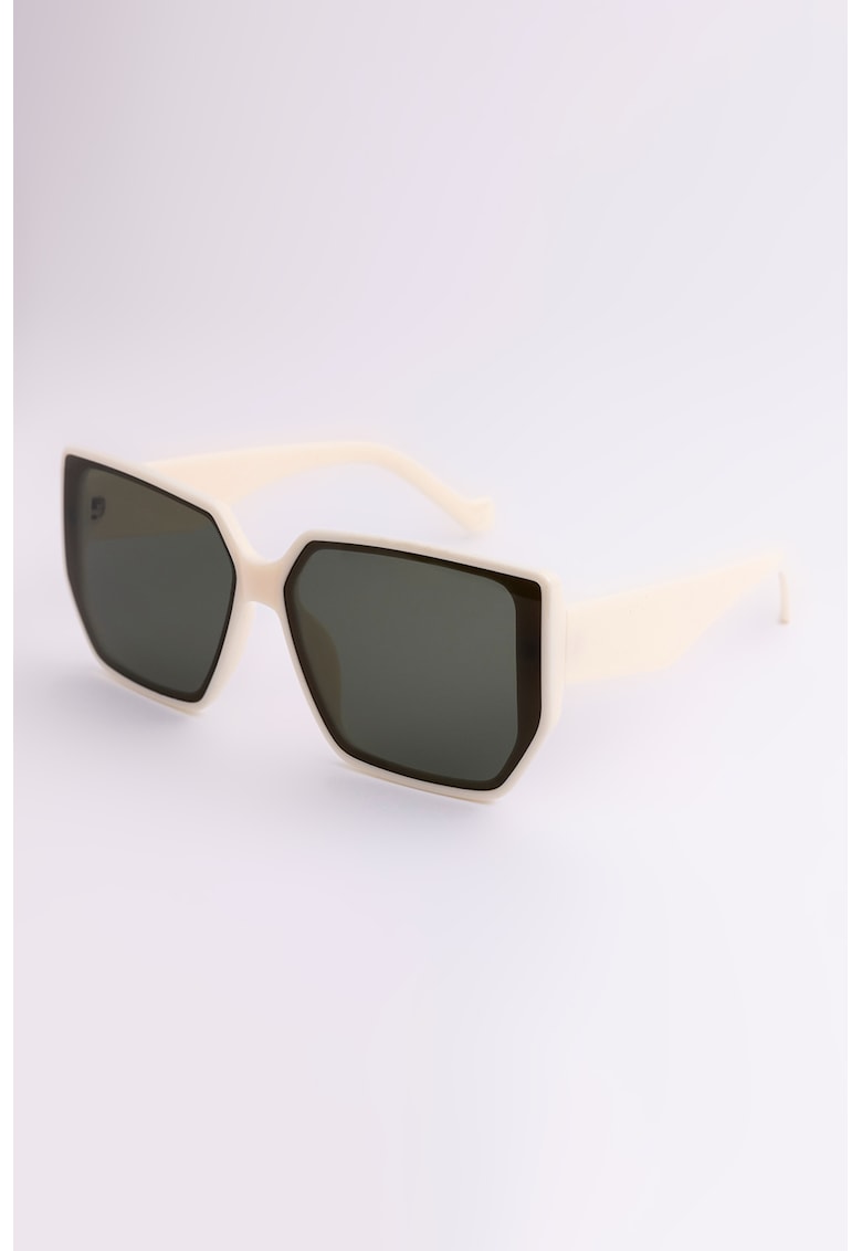 Emily Westwood Ochelari de soare butterfly supradimensionati Hailey - Alb fildes/Negru