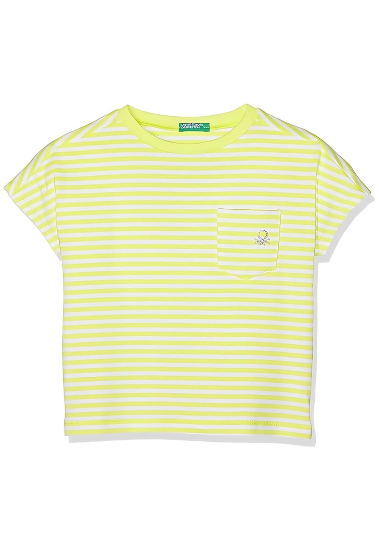 Tricou copii - Dungi - Bumbac/Elastan - Galben