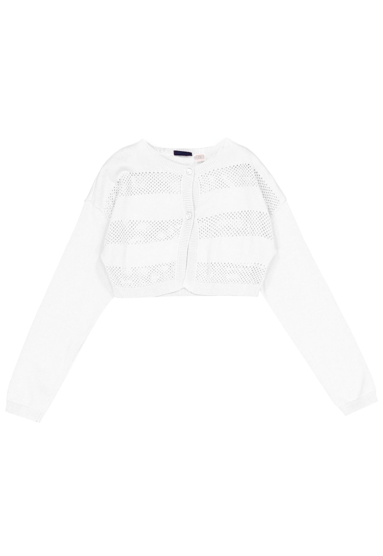 Pulover copii bumbac - alb - design elegant - croiala bolero