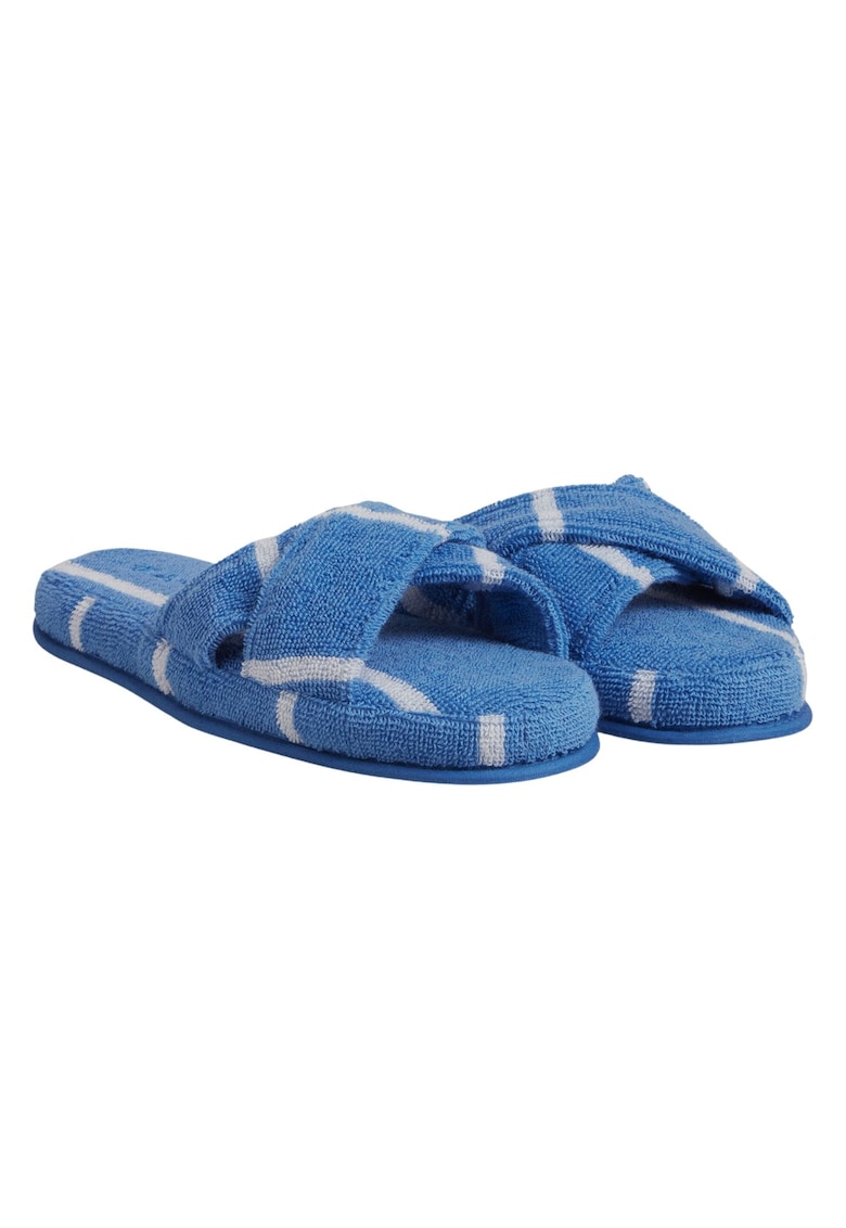 Papuci - Stripe Cross - albastru - textil - set -