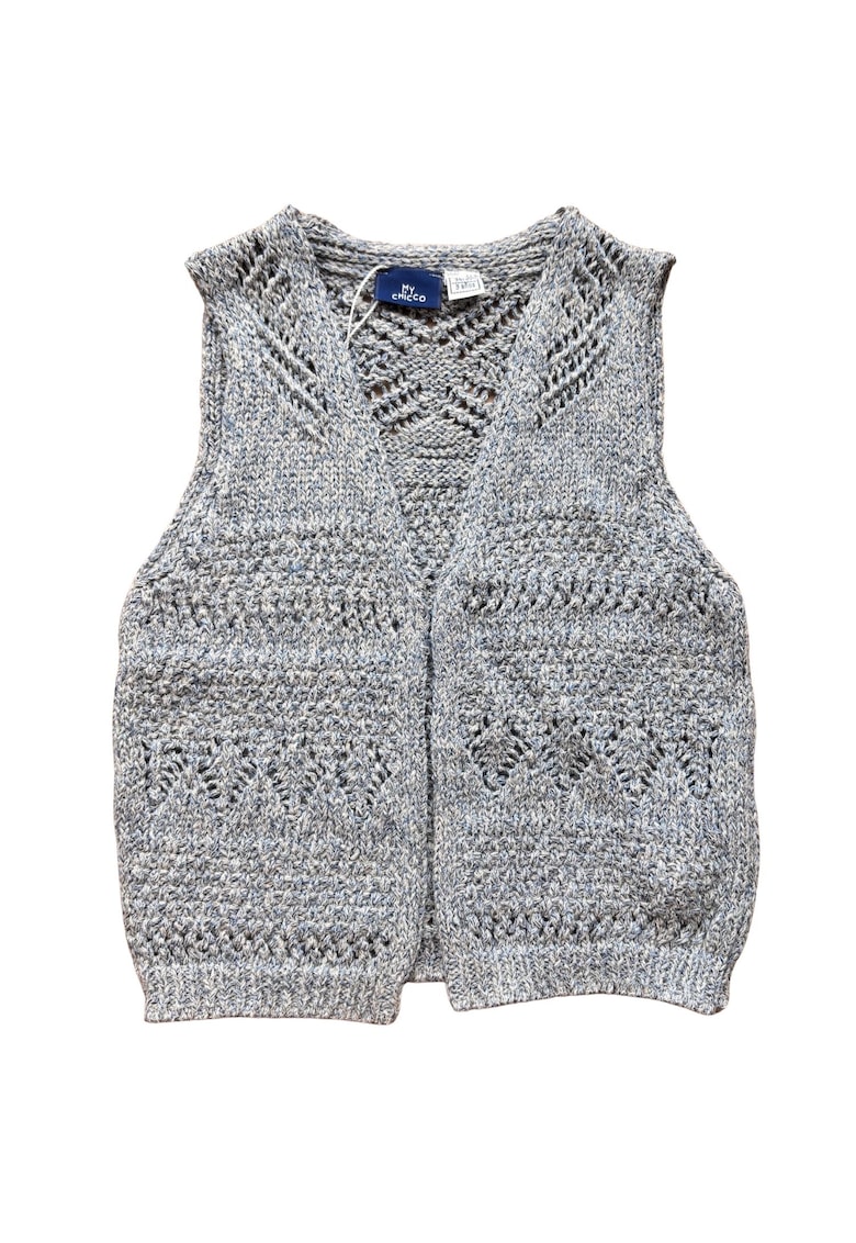 Vesta baieti melange gri - bumbac si poliester - stil casual