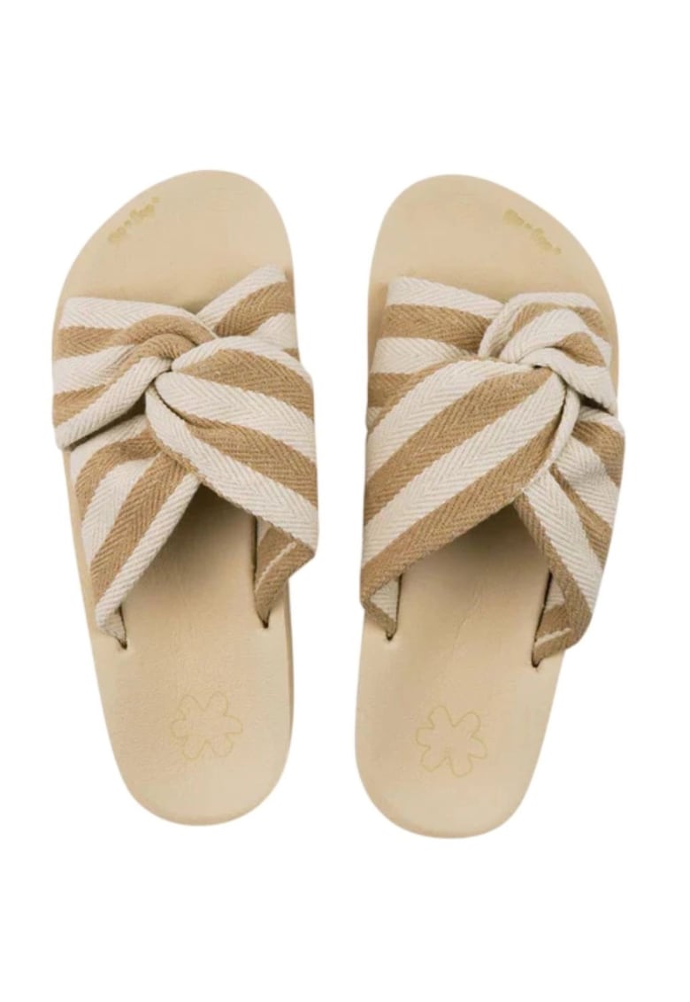 Slapi dama model Wedgy Twist - confortabili - bej - sintetic