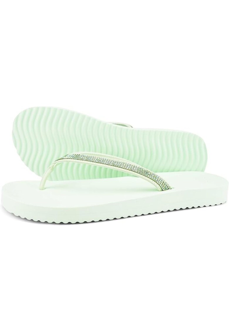Slapi dama verde - material sintetic - slip-on - pentru plaja si stil de viata -