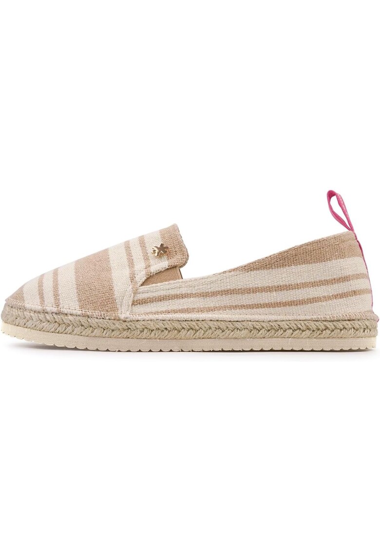 Espadrile dama dungi - bej - material textil - slip-on