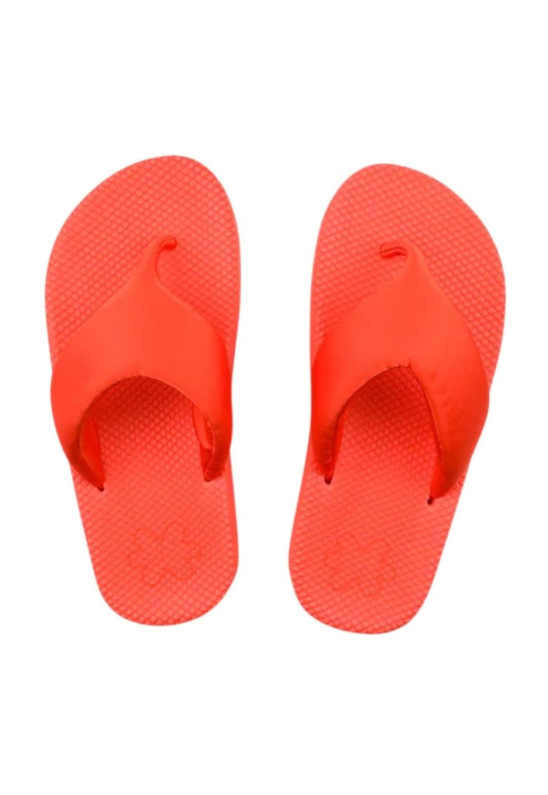 Slapi dama - portocalii - material textil - slip-on - pentru plaja si stil de viata