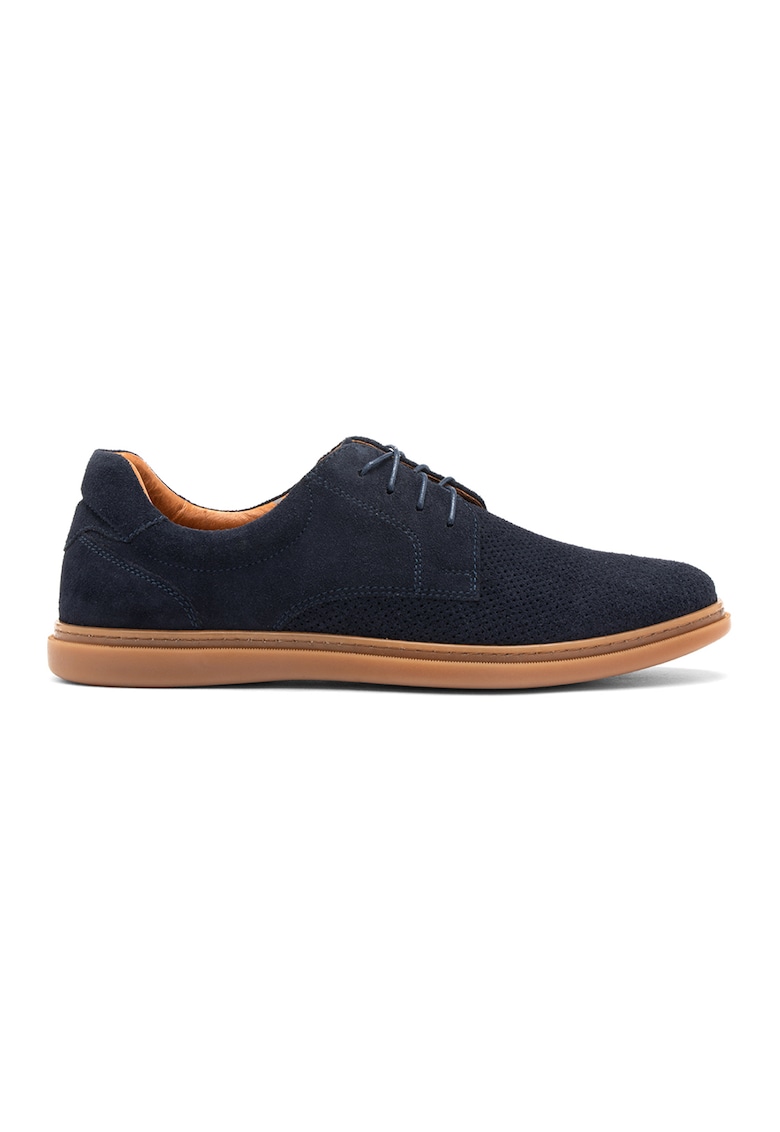 Pantofi derby de piele intoarsa IG7214 - Bleumarin