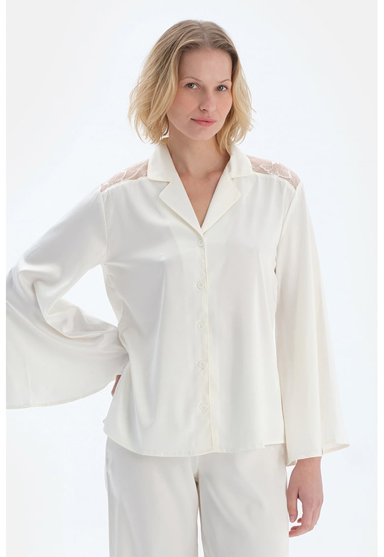 Bluza de pijama cu segment din dantela