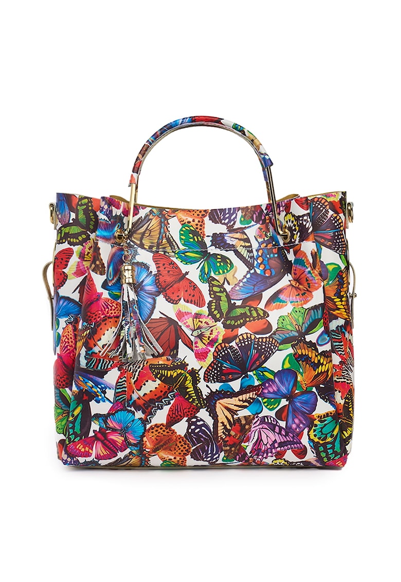 Geanta dama din piele naturala Fabiana cu fluturi