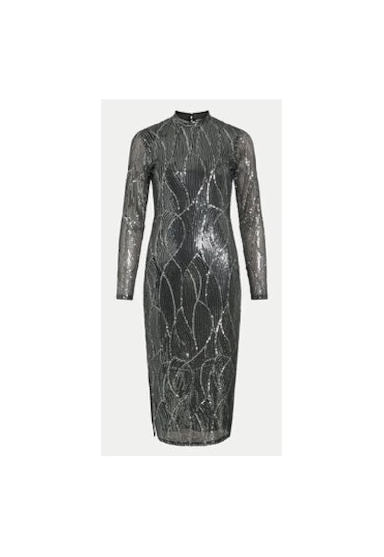 Rochie cu aspect metalizat - Argintiu