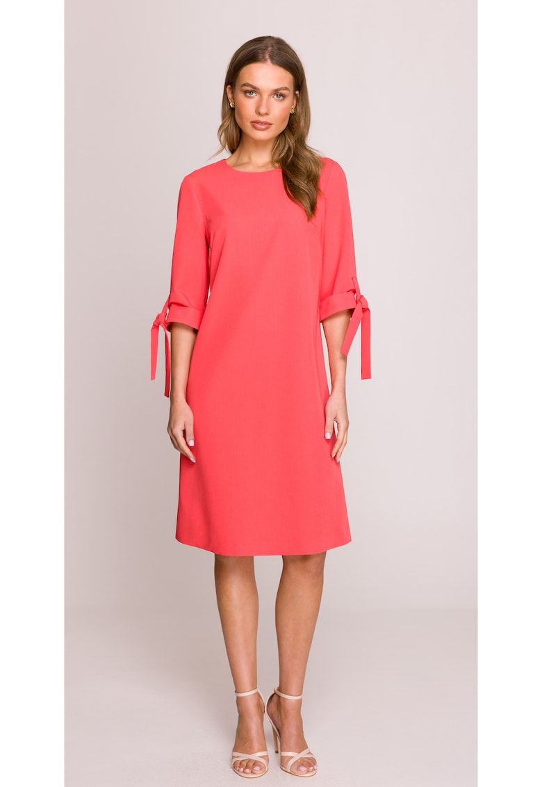 Rochie cu maneci legate -  Roz -