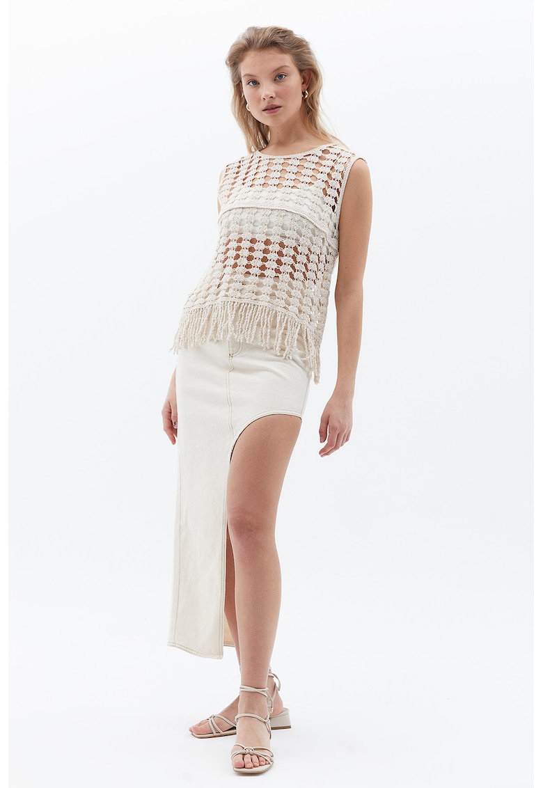 Fusta asimetrica din denim