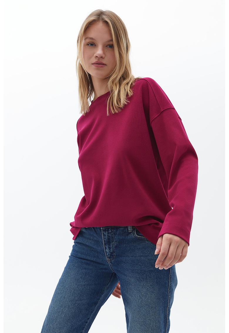 Bluza cu maneci cazute - Visiniu