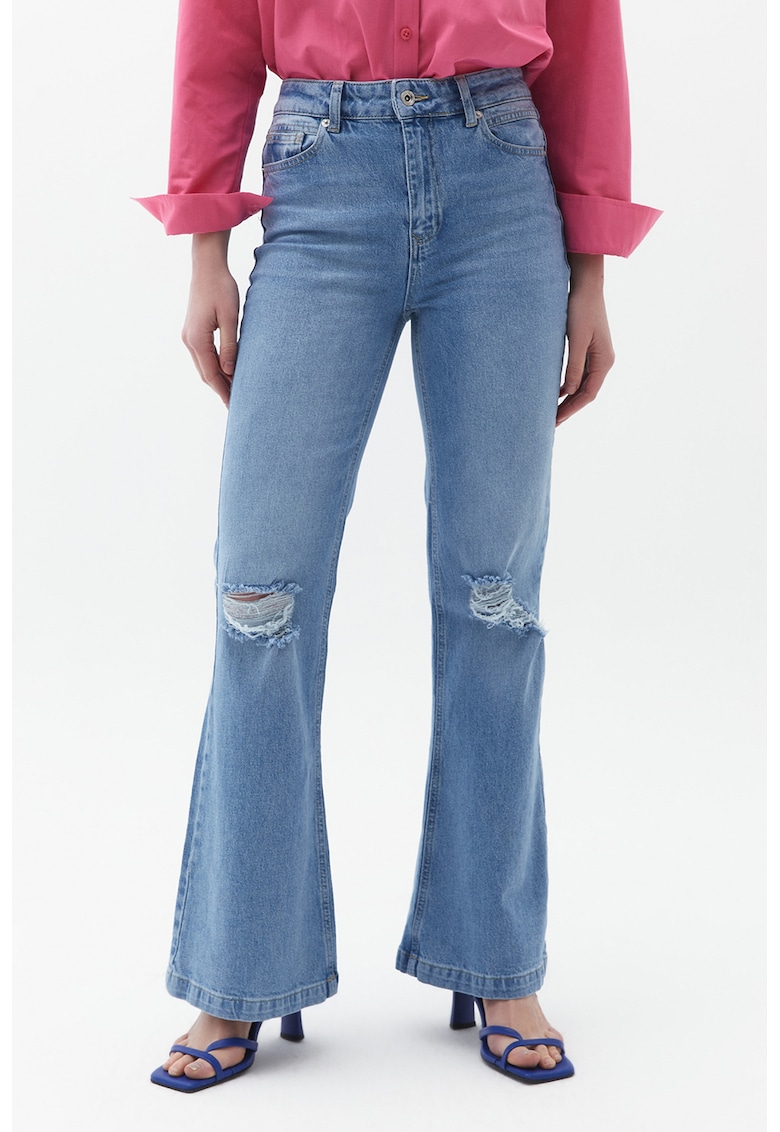 Blugi cu talie medie si croiala bootcut