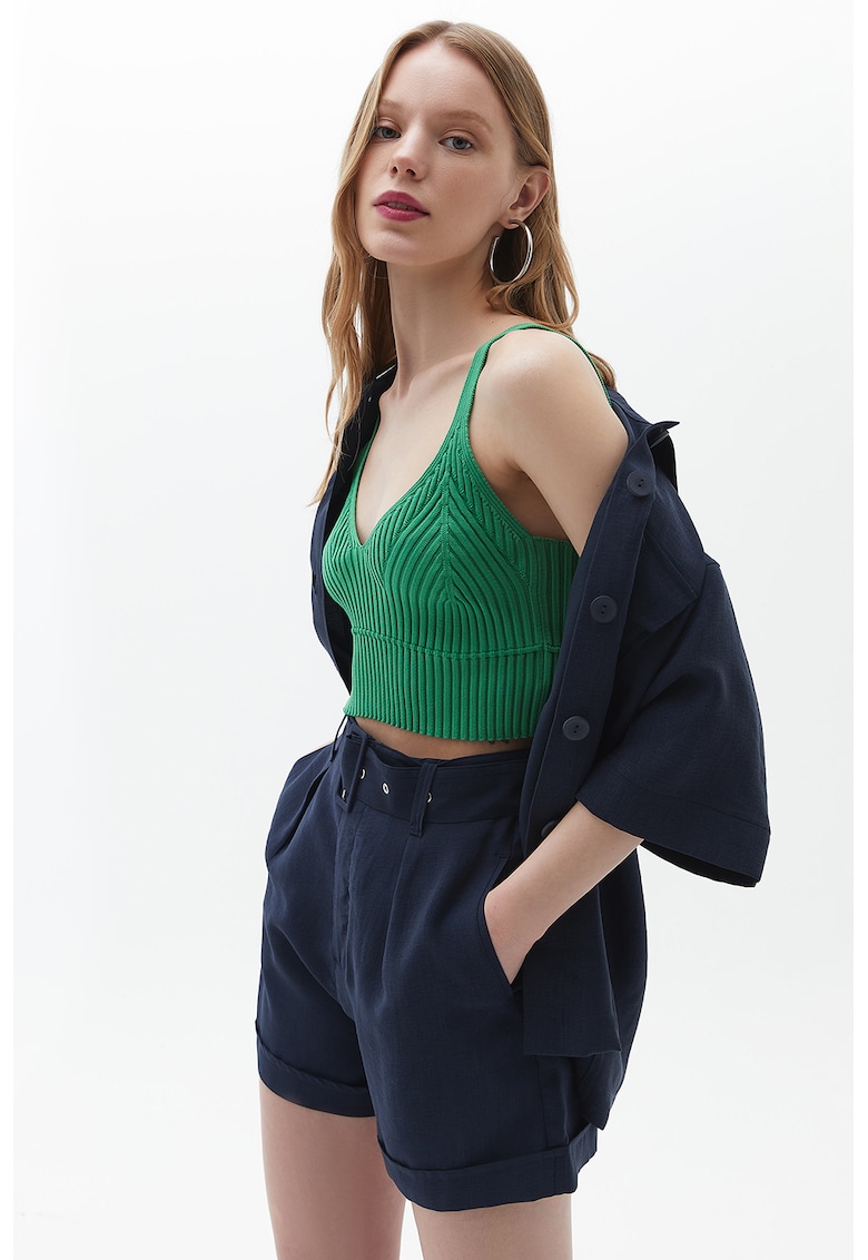 Top crop striat tricotat