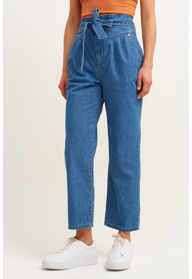 Blugi din denim cu talie inalta