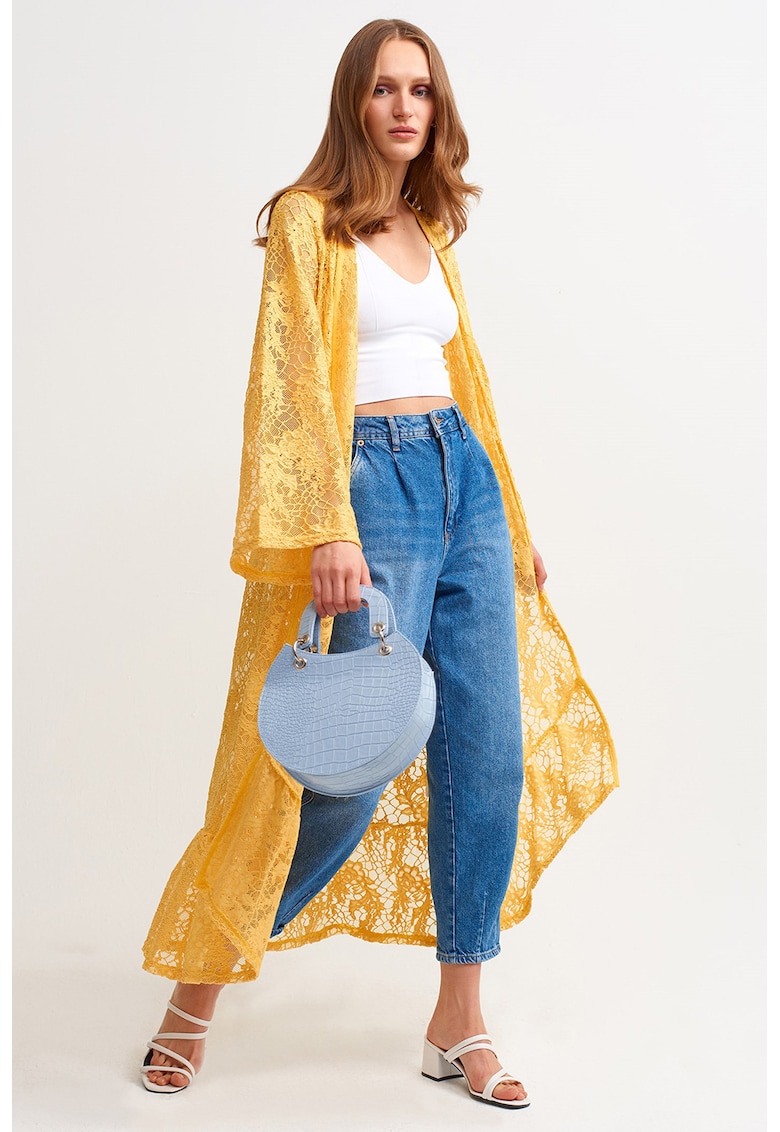 Chimono lung din dantela fara inchidere