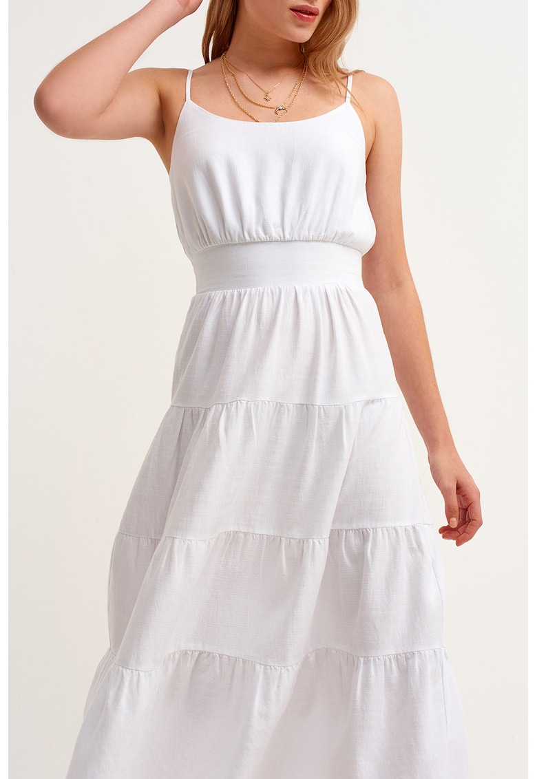 Rochie midi cu model cu volane