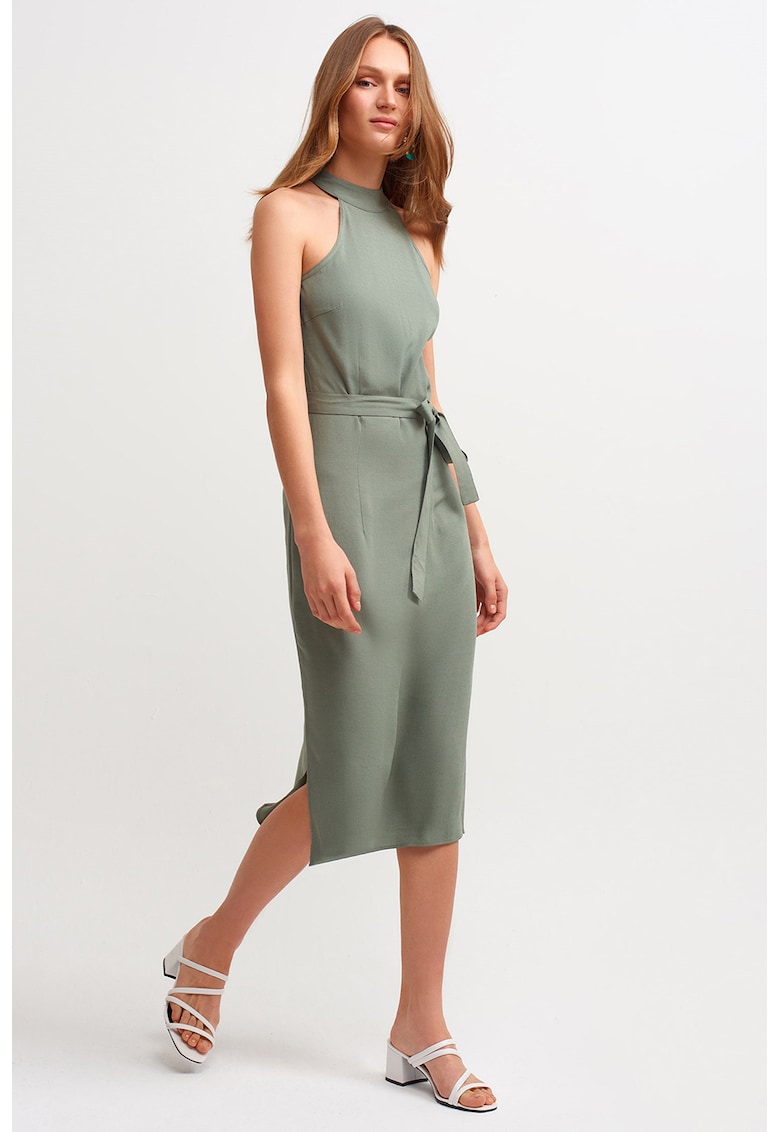 Rochie midi cu cordon in talie