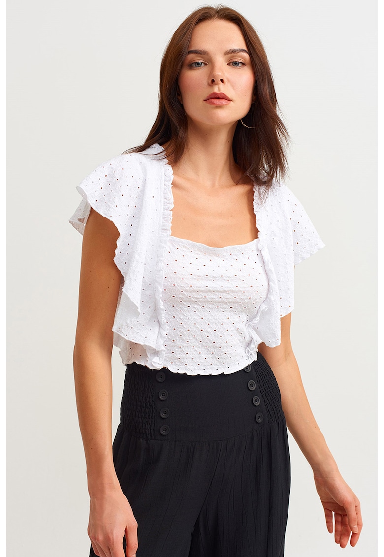 Bluza crop cu decolteu patrat