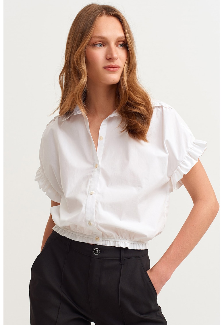 Camasa cu volane si maneci scurte