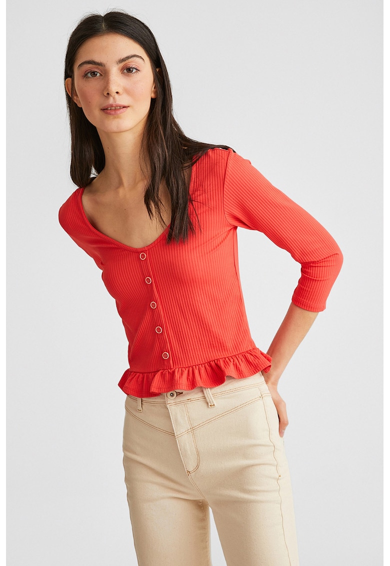 Bluza striata cu nasturi decorativi