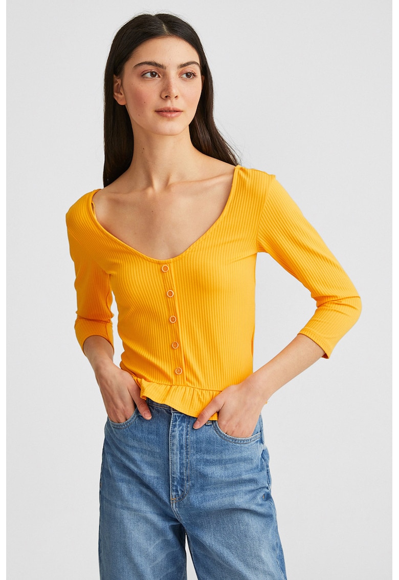 Bluza striata cu nasturi decorativi