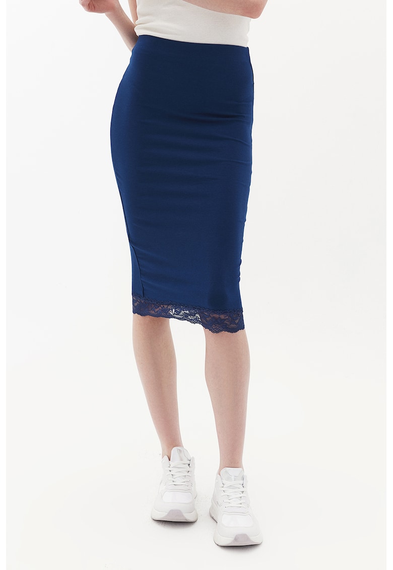 Fusta midi cu garnitura din dantela Mollacetek Fusta midi cu garnitura din dantela Mollacetek