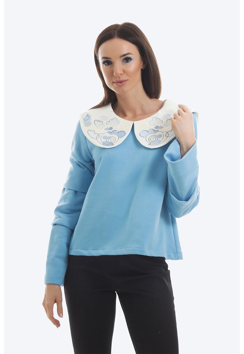 Bluza de bumbac cu guler Baby Doll