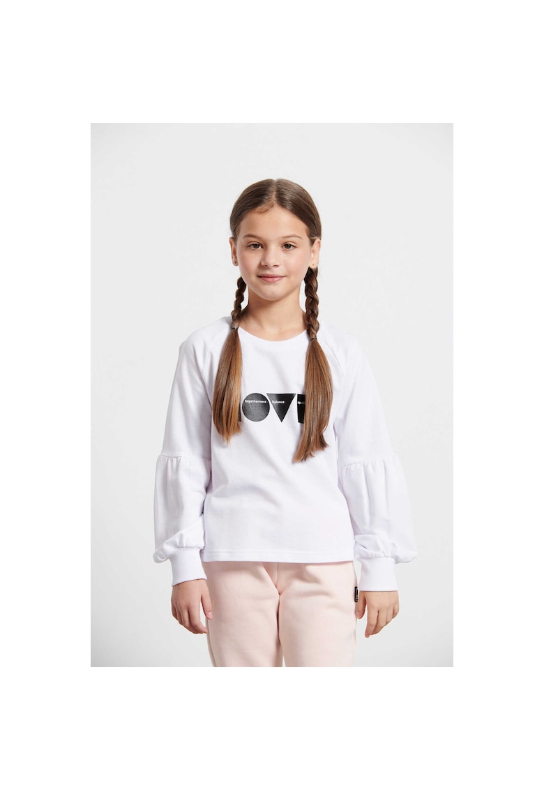 Bluza copii imprimeu fata - alb - bumbac/poliester