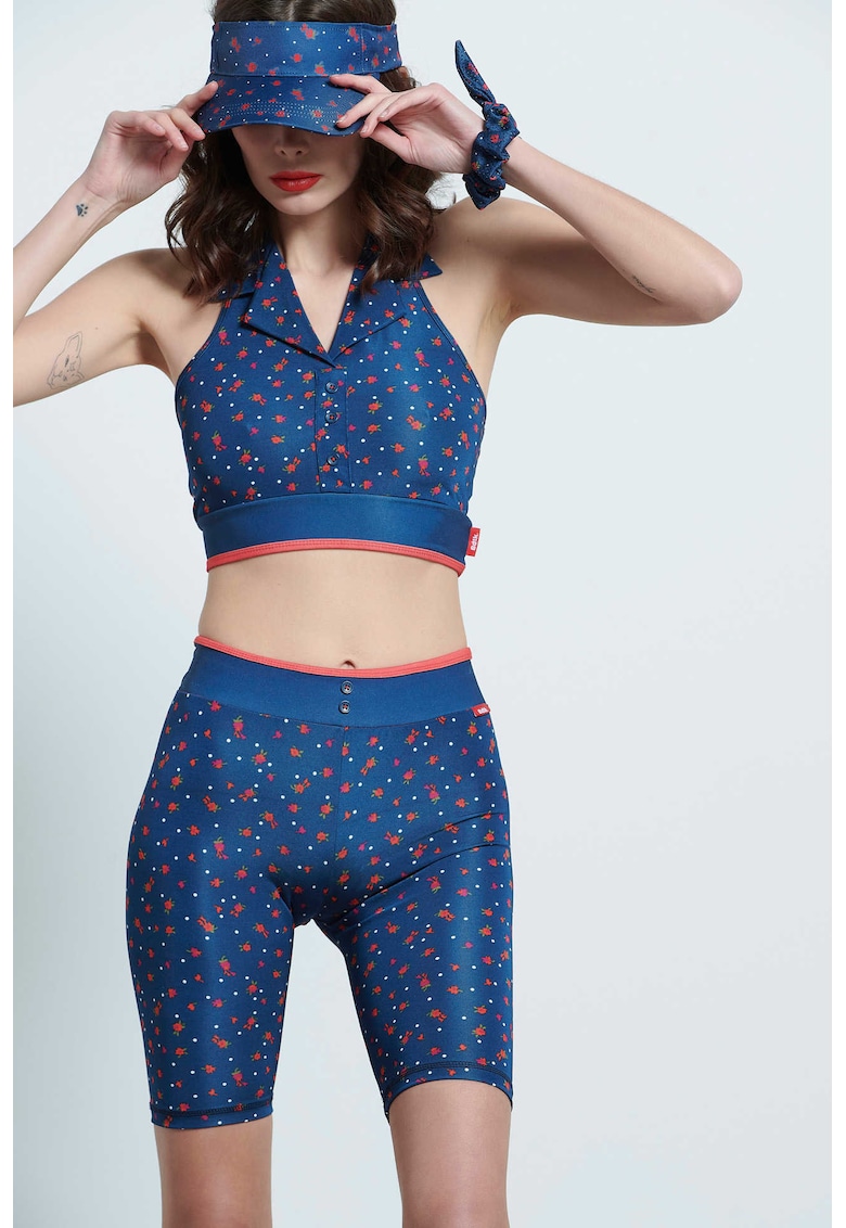 Colanti talie inalta - culoare Ocean - femei