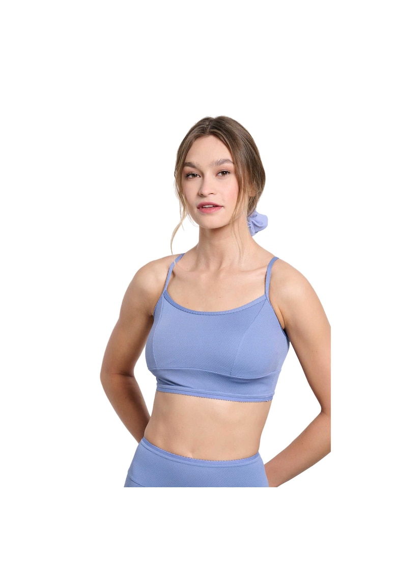Bustiera sport dama WAFFLE - Poliester/Elastan - Albastru
