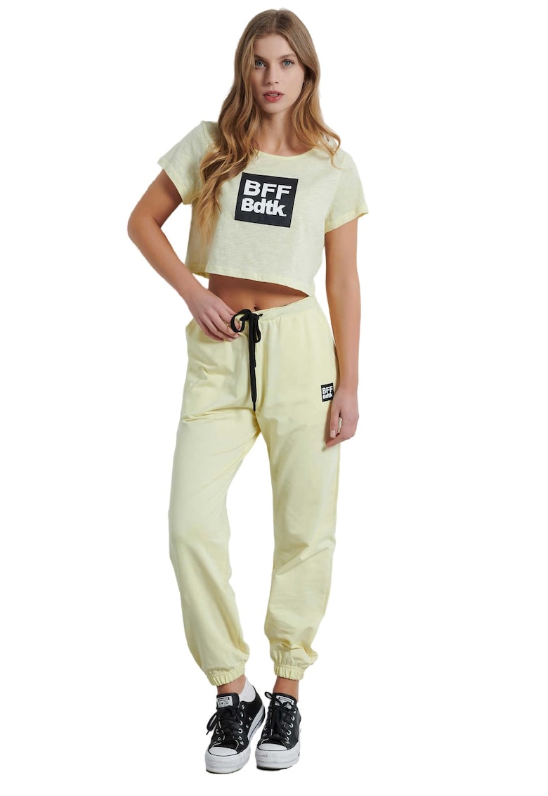 Pantaloni dama BUTTER - Bumbac/Poliester - Galben