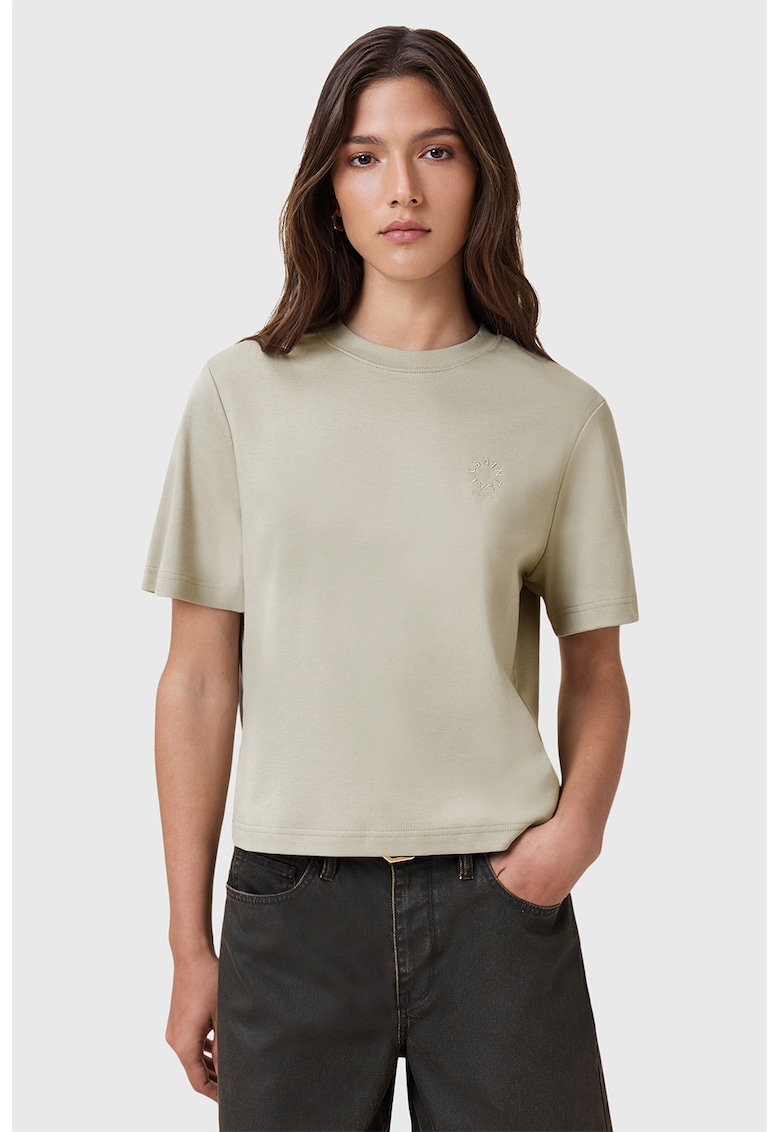 Tricou din bumbac cu logo Lisa Haven - Verde deschis