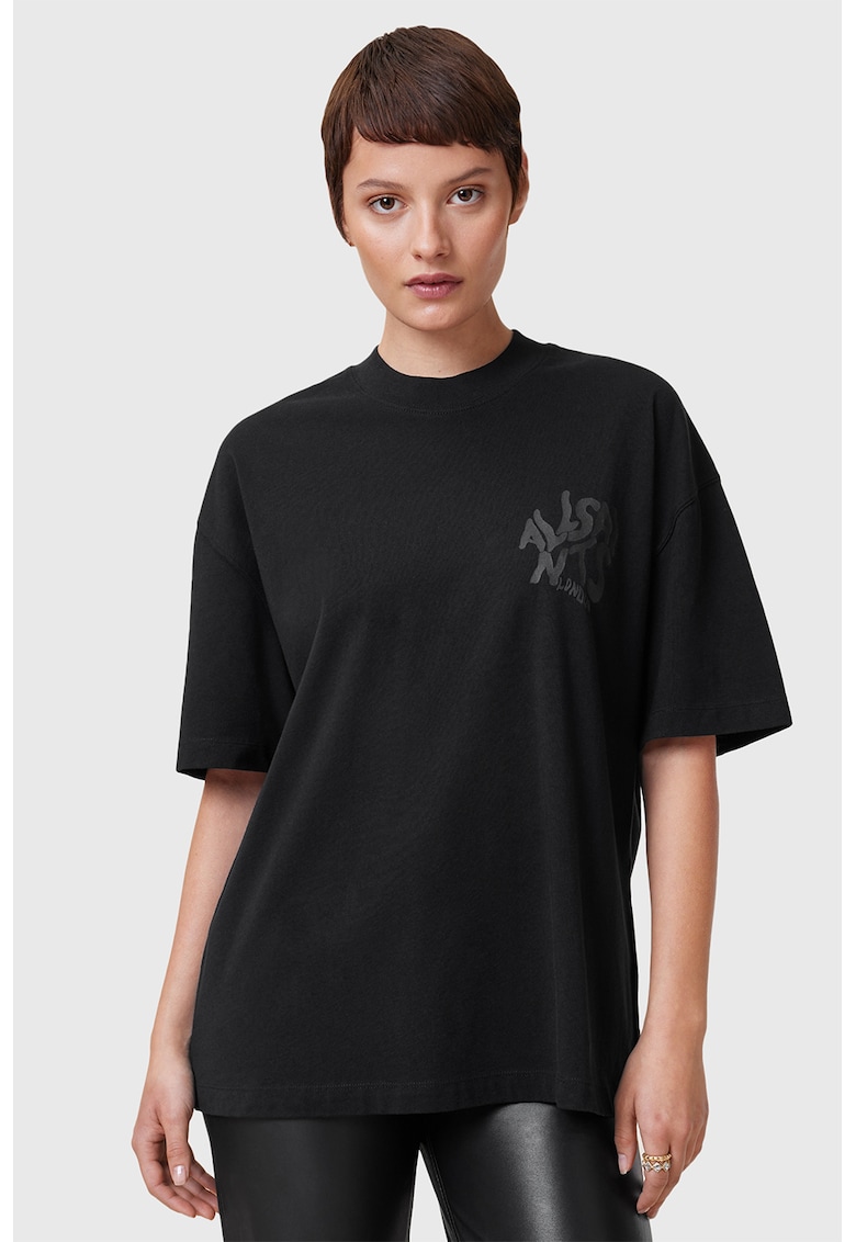 Tricou lejer din bumbac organic Ashen - Negru/Negru stins