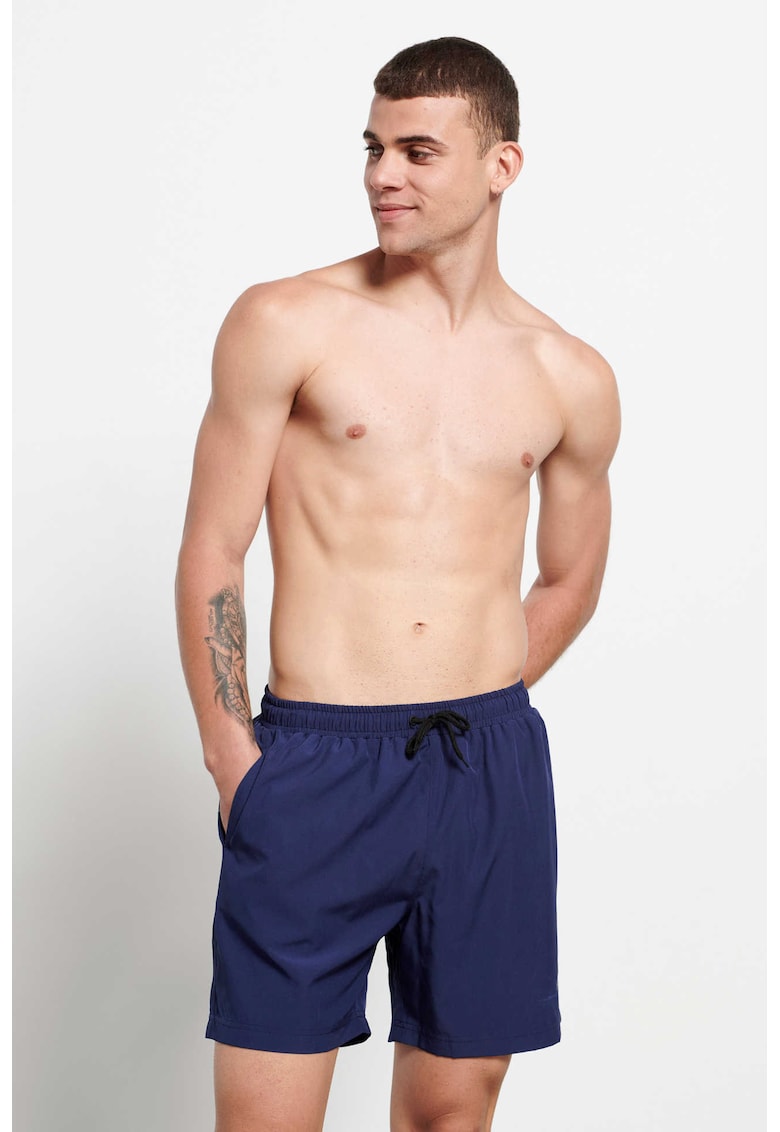 Costum de baie talie elastica - poliester - 39875 - Albastru